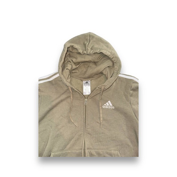 Adidas Fleece‎ Full Zip Track Jacket Orbit Green Size: Large - Picture 2 of 3